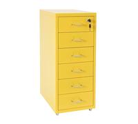 6-Der File Cabinet - Green Metal with Lock Rolling Under-Desk Sto Removable Multi-Der nizer for Office & Home Dresser Slish Filing Solut