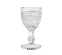 6 Diamond Cut Glass Goblets Water Cc290 H&H
