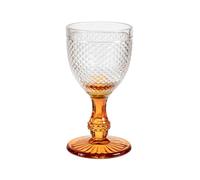 6 Diamond Glass Goblets Orange Base Water 29 H&H