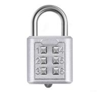 6-Digit Combination Padlock for Luggage and Travel Bags, Zinc Alloy Password Lock for Suitcases, Lockers, Toolboxes, Cabinet Secu(Silver)