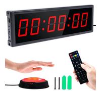 6-Digit Competition Timer, with Remote Control and Stopwatch Button, Fitness Training Interval Timer LED Digital Wall Clock, Ideal for Gym, Game, Speed Races