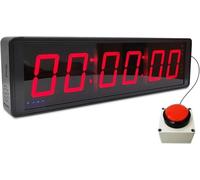 6-digit Competition Timer With Stopwatch Button, Fitness Training Interval Timer Led Digital Wall Clock, Ideal For Gym, Game, Speed Races, 5Inch