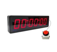 6-Digit Competition Timer with Stopwatch Button, Interval Timer for Fitness Training, Digital LED Wall Clock, Ideal for Gym, Games, Speed Races