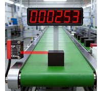 6-Digit Display Conveyor Counter, LED Digital Counter for Production Line, Power-off Memory, 30-300mm Detection Distance, Wall Mountable