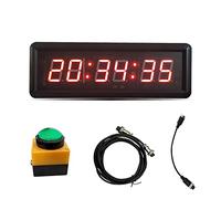 6-Digit Game Challenge Countdown Timer with Stopwatch Button, Fitness Timer Interval Timer, LED Digital Wall Clock, Ideal for Variety Show Props, Speed Races, Gym