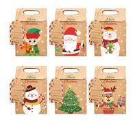 6 Divisions Holiday Present Cartons Sustainable Substance Cyclical Candy Packaging Small Paper Present Sacks