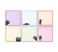 6 Divisions Lovely Pattern Notepads Bulk Set Smooth Writing Paper for Scholars Workplaces Daily Planner Materials Puss Gluey Record
