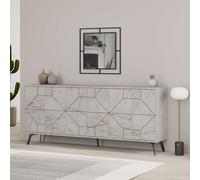 6-Doors Push-to-open Doors Sideboard 'Dune' with Metal Legs 183cm Decortie Gold 3 Pack