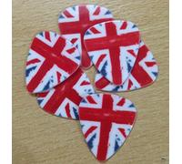 6 double sided custom picks printed UNION JACK grunge flag plectrums