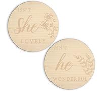 6" Double Sided Gender Reveal Wooden Sign, Boy Or Girl Pregnancy Announcement, He Or She Photography Prop, Gift for New Mom, Baby Shower, Gender Reveal, Crib & Nursery Decorations