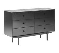 Beliani 6 Drawer Chest ALCESTER Black, Black