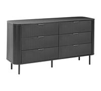Beliani 6 Drawer Chest BRADLEY Black, Black