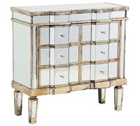 Beliani 6 Drawer Chest MOZELA Mirrored Silver, Silver
