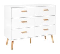 Beliani Scandinavian 6 Drawer Chest Newark White