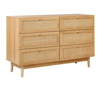 Beliani 6 Drawer Chest NIVO Light Brown, Brown