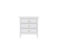 6 Drawer Chest Of Drawers, Tall 5 Drawer Bedside Table And Pair Of 3 Drawer Bedside Tables - Hales White Range Melody Maison White One Size