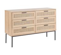 Beliani 6 Drawer Chest PASCO Light Brown, Brown