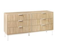 Beliani 6 Drawer Chest ROYALLA Light Brown, Brown