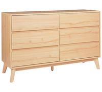Beliani 6 Drawer Chest SARDIS Light Brown, Brown