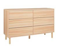 Beliani 6 Drawer Chest SHARPE Light Brown, Brown