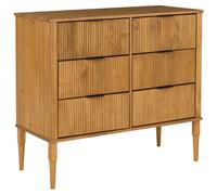 6 Drawer Chest TAURIAC Pine Wood Light Brown