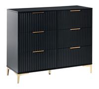 Beliani 6 Drawer Chest WALCOTT Black, Black