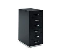 6 Drawer Metal Filing Cabinet on Wheels Sleek Dark Grey Office Storage Solution for Organizing Your Workspace Available in 6 Vibrant Colors