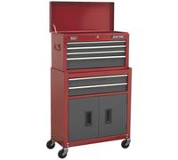 6 Drawer Red Tool Chest Unit With Rollcab - 615 X 295 X 705mm