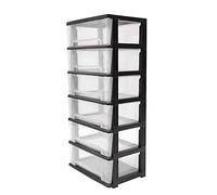 6-Drawer Rolling Storage Cart - Vertical Dresser Utility Cart Plastic Storage Tower for Closet Living Room Bedroom & Dorm 19.7" x 13" x 43" - nize Your Space!