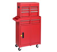 6-Drawer Rolling Tool Cabinet Tool Storage Chest Lockable Tool Box Detachable Tool Organizer w/Sliding Drawers Tool Cabinet Cart