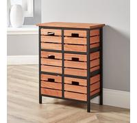 6 Drawer Tall Chest Solid Wood Bedroom Office Storage Organiser Fully Assembled