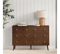 6 Drawer Walnut Chest Birlea Herringford Chevron Parquet