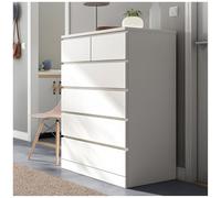 6 Drawer White Dresser Cabinet - Large Capacity Storage Organizer for Bedroom, Living Room, Nursery & Entryway - Stylish 60x41x109cm Solution for Home Decor