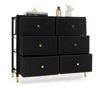 6 Drawers Dresser Tower Fabric Chest of Drawer Metal Frame