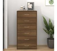 (brown oak) vidaXL Sideboard with 6 Drawers Home Storage Chest Set Chipboard Multi Colours