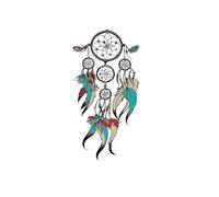 6 Dreamcatcher Temporary Tattoo Stickers Set Color Feather Water Transfer Printing Girls Simulation Arm Stickers