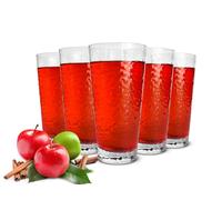 6 Drinking Glasses 390ml Hammerschlag-Optik Highball Cocktail Juice