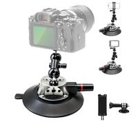 6'' DSLR Cameras Car Suction Cup Mount - 110Ib/50kg Heavy Duty Window Mount | Compatible for Insta360 X6-X,Osmo Nano 360 with Magic Arm, 1/4" & 3/8" Screw for Filmmaking, Vlogging, Action Videos