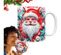 (6) Effect Mugs | 350ml Effect Coffee Mug with Handle | Beverage Container Photobooth Props Santa Claus Drinking Cup for Milk, Juice