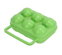 6 Egg Carton, Half Dozen Egg Cartons 6 Pack with Grid ABS Plastic for Storage (Green)