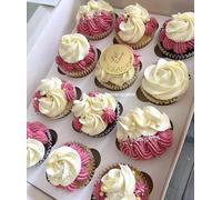 6 Eid Mubarak Cupcake Discs, Eid Cupcake Toppers, Gold Cake Disc, Moon Star Cupcake Topper, Gift Tags, Gift Charms, Cake Decorations.