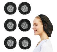 6 Elastic Elastic Kitchen Hair Net Caps, Washable and Reusable, Unisex, Suitable for Kitchen Cooking, Workshop Sleep, and Hair Protection (Black).