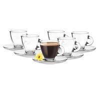 6 Espresso Lens 85ml With 6 Saucer Espresso Cup 12tlg Espressoglas