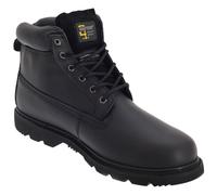6 Eye Padded Leather Work Boots Grafters Black 10