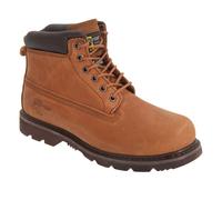 6 Eye Padded Leather Work Boots Grafters Light Brown 11