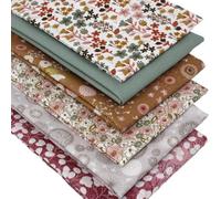 6 Fat Quarters Bundle - 'Hector's Garden - Pink' Floral & Plain Solid Fabrics in Shades of Pink & Green. 100% Cotton Ideal for Quilting & Crafting (with Free Patchwork Pattern by Overdale Fabrics)