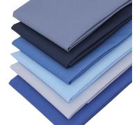 6 Fat Quarters Bundle - 'Moody Blues' Fabrics in Shades of Blue and Grey. Ideal for Quilting & Crafting. 100% Cotton (Includes a Free Patchwork Pattern by Overdale Fabrics)