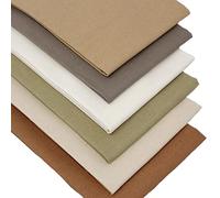 6 Fat Quarters Bundle - 'Moorland' Plain Solid Fabrics in Natural Shades. Ideal for Quilting and Crafting. 100% Cotton (Includes Free Patchwork Pattern by Overdale Fabrics)