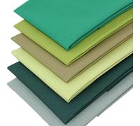 6 Fat Quarters Bundle - 'Rainforest' Plain Solid Fabrics in Shades of Green. 100% Cotton for Quilting, Patchwork & Crafting (Includes a Free Patchwork Pattern by Overdale Fabrics)