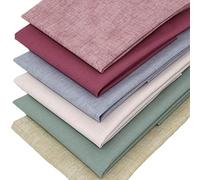 6 Fat Quarters Bundle - 'Rose Coordinates' Plain Solid & Textured Fabrics in Dusky Shades of Pink, Green & Cream. 100% Cotton Ideal for Quilting & Crafting (free patchwork pattern by Overdale Fabrics)